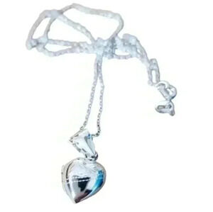 IMAGES Necklace  Sterling Silver 925 Heart Shaped Engraved New With Tags Women's